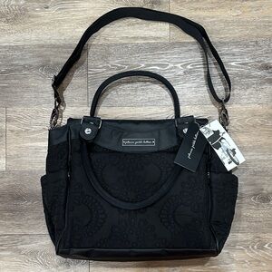 NWT! Petunia Pickle Bottom Black City Carryall Shoulder/Diaper Bag